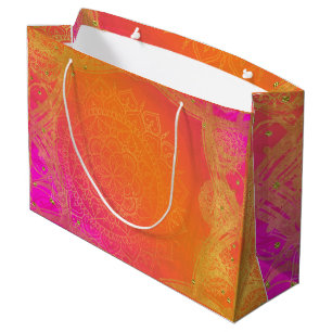 Fuchsia Rosa Orange & Guld Indisk Mandala-firande