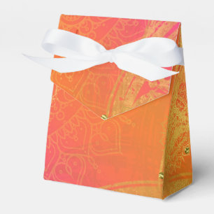 Fuchsia Rosa Orange & Guld Indisk Mandala Glam Presentaskar