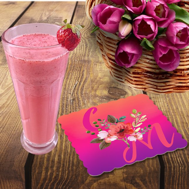 Fuchsia Rosa Orange Lila Bright och fetstil Blommi Underlägg Papper (Skapare uppladdad)