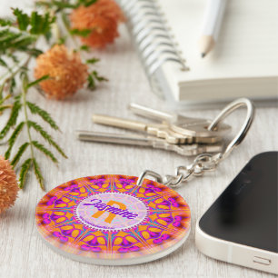 Fuchsia Rosa Orange Monogram