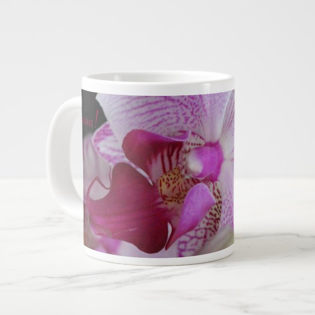 Fuchsia Rosa Orchid Jumbo Mugg (Framsida vänster)