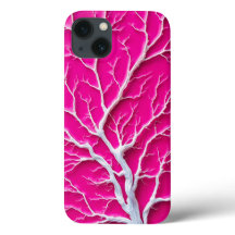 Fuchsia Rosa Organisk Gren iPhone-fodral för Kvinn