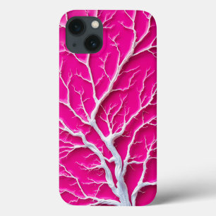 Fuchsia Rosa Organisk Gren iPhone-fodral för Kvinn