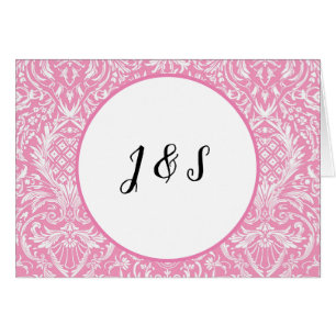 Fuchsia Rosa Pineapple Victorian Vintage Damask OBS Kort