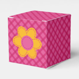 Fuchsia rosa plaid, söt, vår-flicka presentaskar