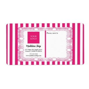 Fuchsia Rosa Rand & Curly Ram & Logotyp Fraktsedel