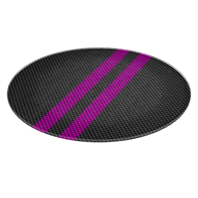 Fuchsia Rosa Rand i Carbon Fiber Stil (Hörn)