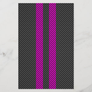 Fuchsia Rosa Rand i Carbon Fiber Stil Brevpapper