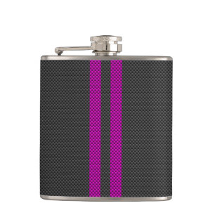 Fuchsia Rosa Rand i Carbon Fiber Stil Fickplunta