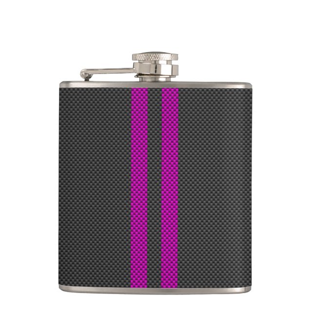 Fuchsia Rosa Rand i Carbon Fiber Stil Fickplunta (Framsidan)