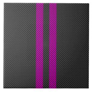 Fuchsia Rosa Rand i Carbon Fiber Stil Kakelplatta
