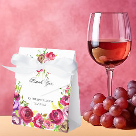 Fuchsia Rosa ros Chic Vår Blommigt Bröllop Presentaskar