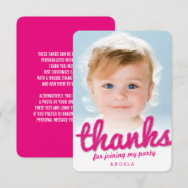 Fuchsia Rosa Stor Sketch Tack Födelsedag Foto  Kort