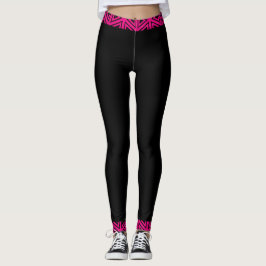 Fuchsia rosa & svart 4Tina Leggings