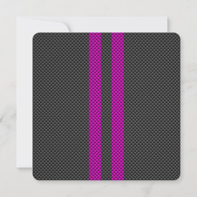 Fuchsia Rosa Tävla Rand i Carbon Fiber Stil (Framsida)