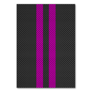 Fuchsia Rosa Tävla Rand i Carbon Fiber Stil Bordsnummer