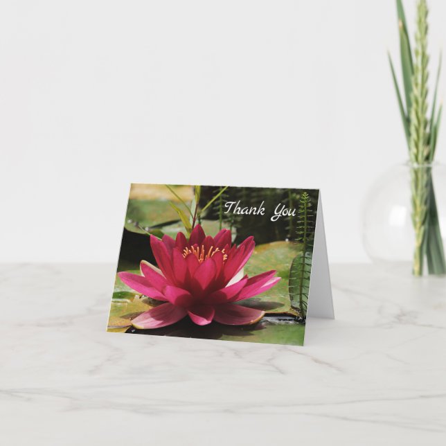Fuchsia Rosa Vatten Lily Tack, ditt kort (Framsida)