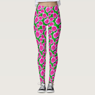 Fuchsia Rosa Watercolor Ro Leggings