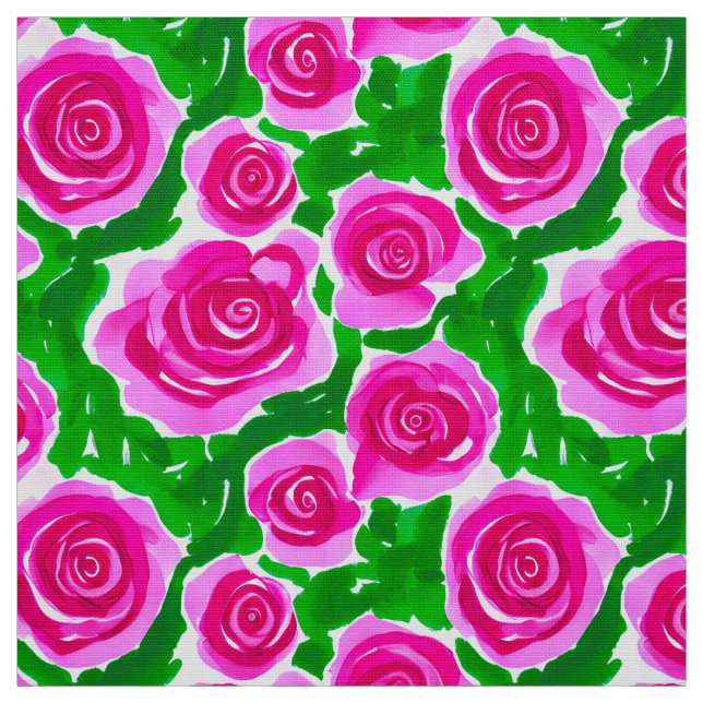 Fuchsia Rosa Watercolor Ro Tyg (Provkarta)