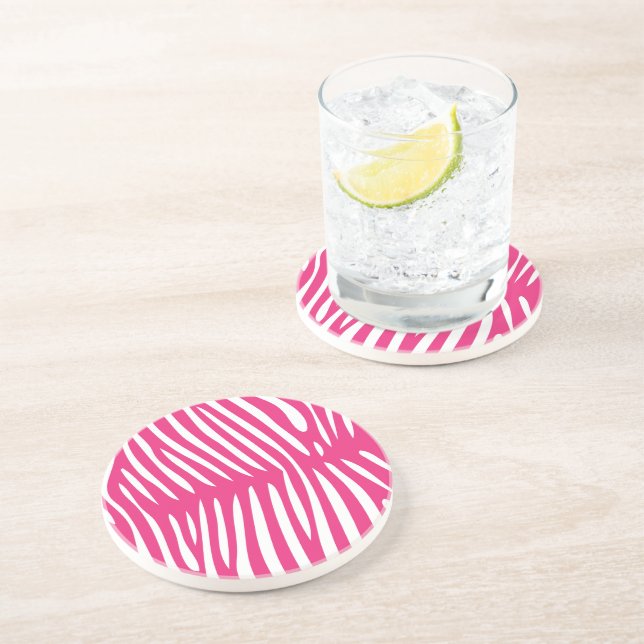 Fuchsia & Rosa Zebra Skin Byt bakgrund Färg Underlägg Sandsten (Sidan)