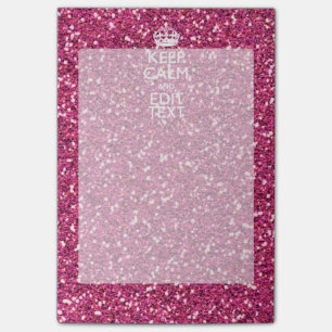Fuchsia rosabehållalugn har din text post-it block