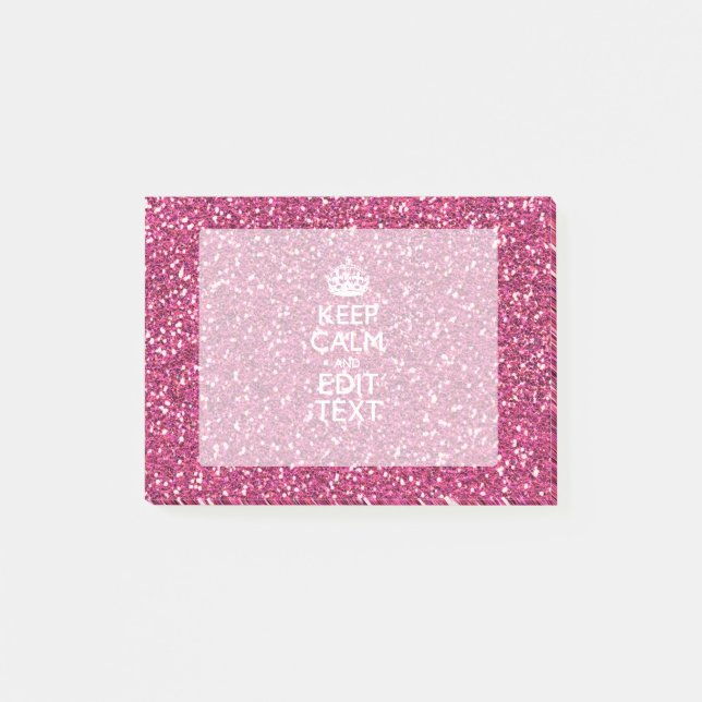 Fuchsia rosabehållalugn har din text post-it block (Framsida)