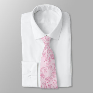 Fuchsia rosor på rosa slips