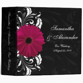 Fuchsia Rulla Gerbera Daisy w/Black and White