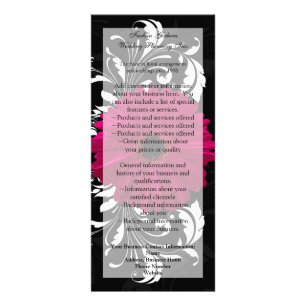 Fuchsia Rulla Gerbera Daisy w/Black and White Reklamkort