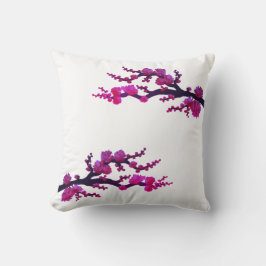 Fuchsia Sakura Blommar Pillow Kudde