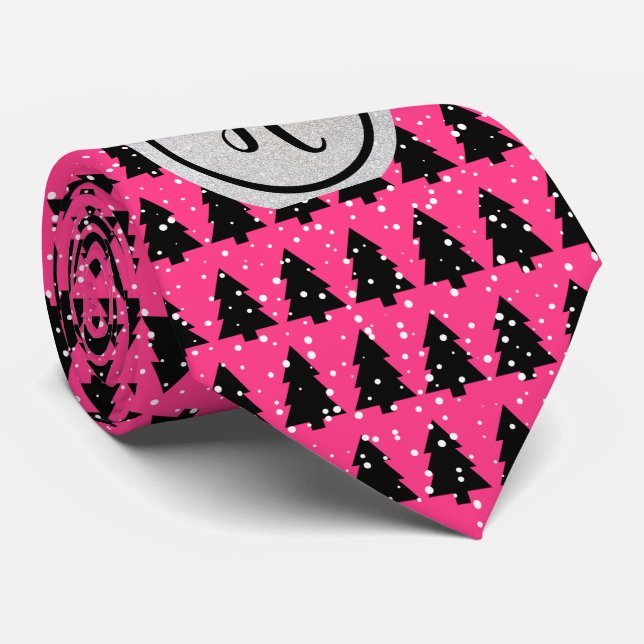 Fuchsia Silver Black Monogram Julgran Slips (Rullad)