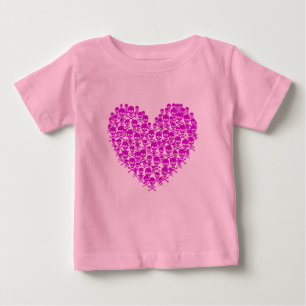 Fuchsia Skull Heart Tee