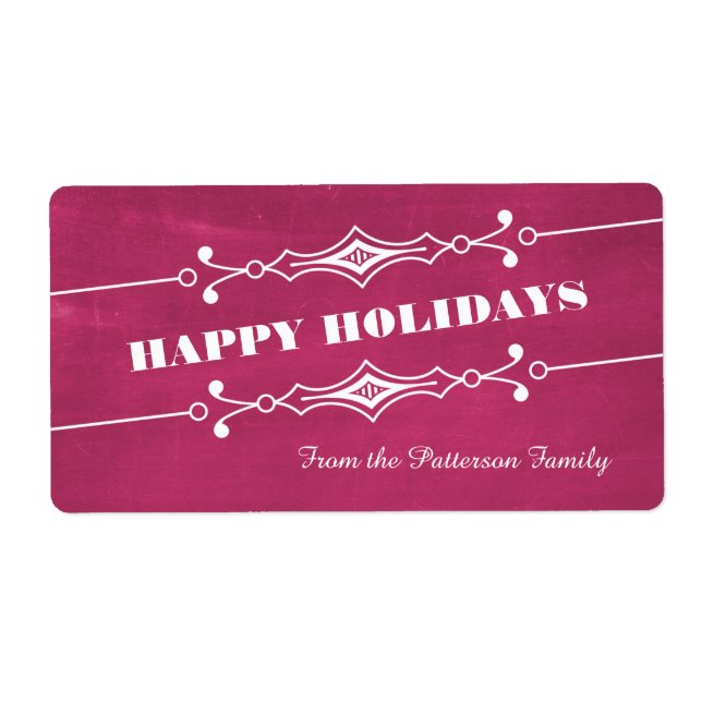 Fuchsia Slanted Chalkboard-Helgdag Fraktsedel (Framsidan)