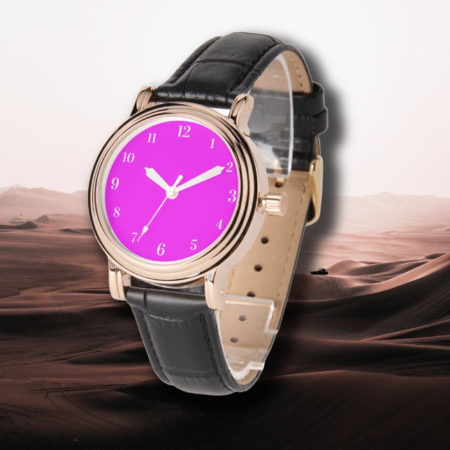 Fuchsia Solid Färg | Klassisk Elegant Armbandsur (Skapare uppladdad)
