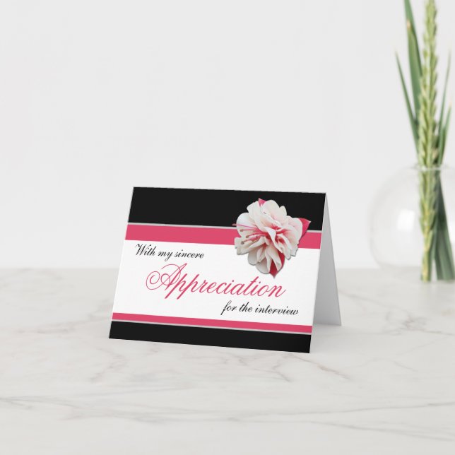 Fuchsia tack för intervju för blommarosasvart (Framsida)