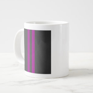 Fuchsia Tävla Rand i Carbon Fiber Stil Jumbo Mugg