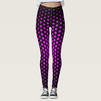 Fuchsia Techno Dot Mönster Leggings