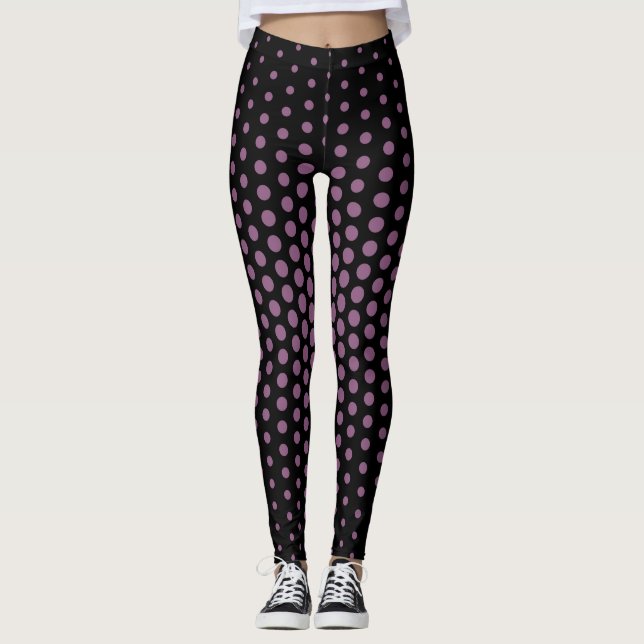 Fuchsia Techno Dot Mönster Leggings (Framsida)
