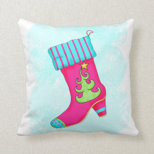 Fuchsia Turcos jul Stocking Decorative Kudde