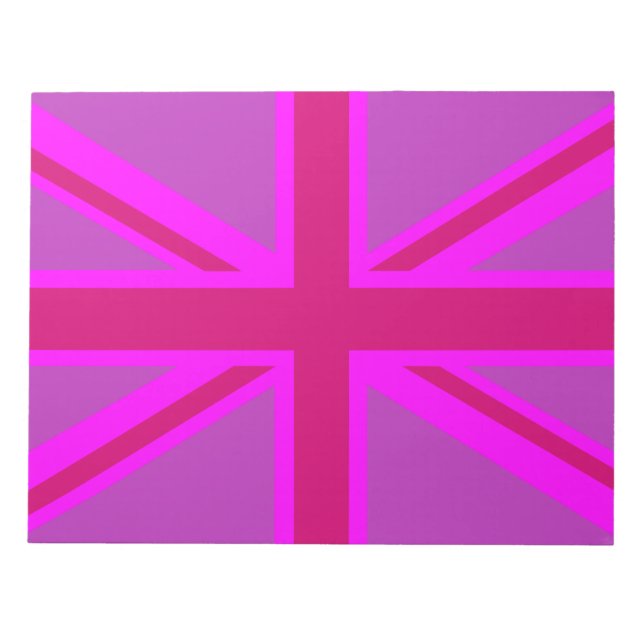 Fuchsia Union Jack Anteckningsblock (Framsida)