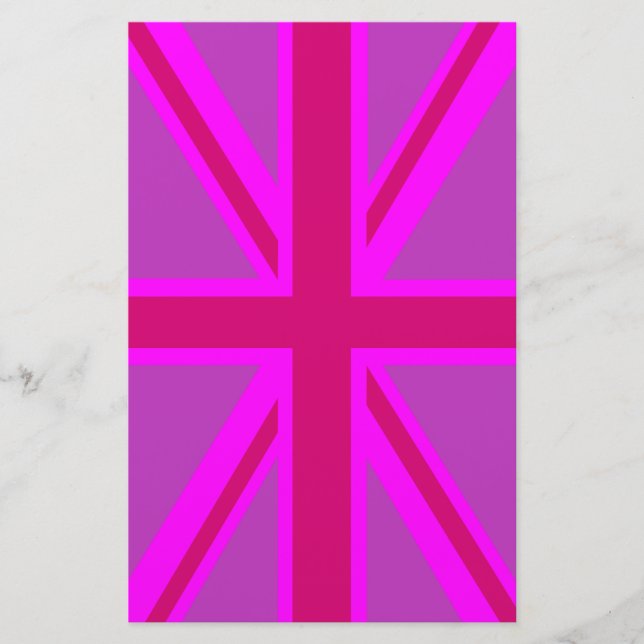 Fuchsia Union Jack Brevpapper (Framsida)