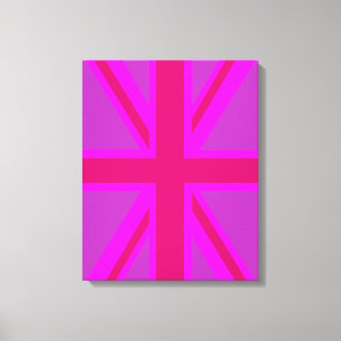 Fuchsia Union Jack Canvastryck