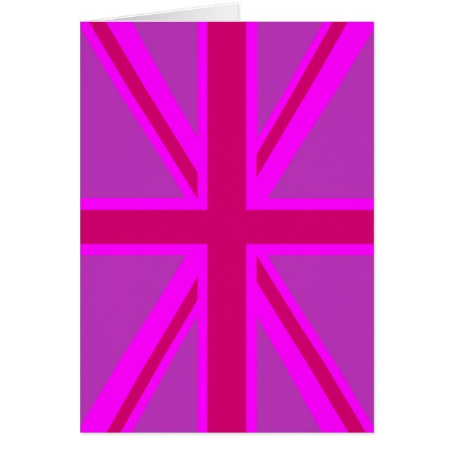 Fuchsia Union Jack Hälsningskort (Framsidan)