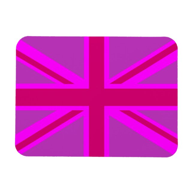 Fuchsia Union Jack Magnet (Horisontell)
