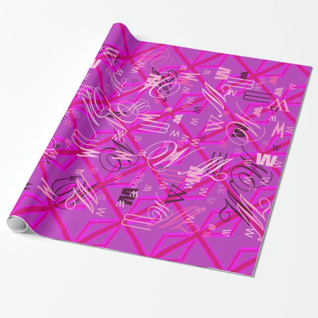 Fuchsia Union Jack Presentpapper (Utrullad)
