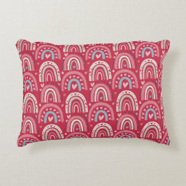 Fuchsia Valentines day Rainbows Prydnadskudde