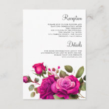 Fuchsia varmröda rosor bröllopsdetaljer
