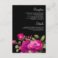 Fuchsia varmröda rosor svarta bröllopsdetaljer