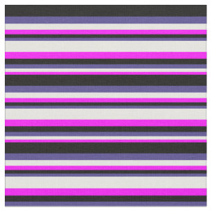 Fuchsia, vit, Mörk Slate Blue och Black Färgad Tyg