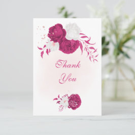 Fuchsia vita blommor botaniska bröllop tack kort